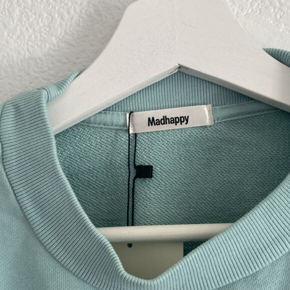 Madhappy Green Artwork Program Cropped Crewneck Sweater - Picture 4 of 6